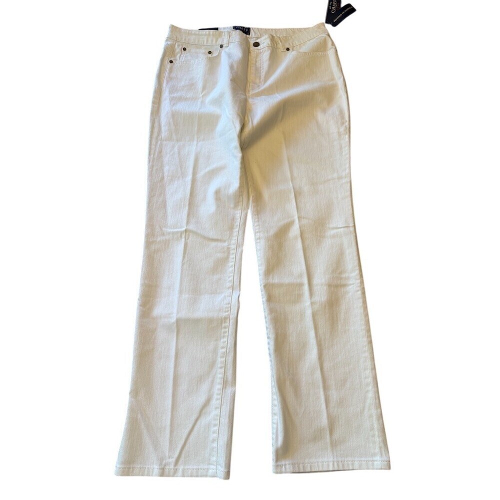Chaps Women's White Daniella Curvy Fit Straight Leg Jeans Size 16